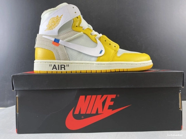 Reps LUCY White 1 Powder NRG Yellow-Cone AQ0818-149 Off-White Jordan x Air Dark 0806
